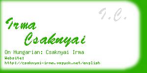 irma csaknyai business card